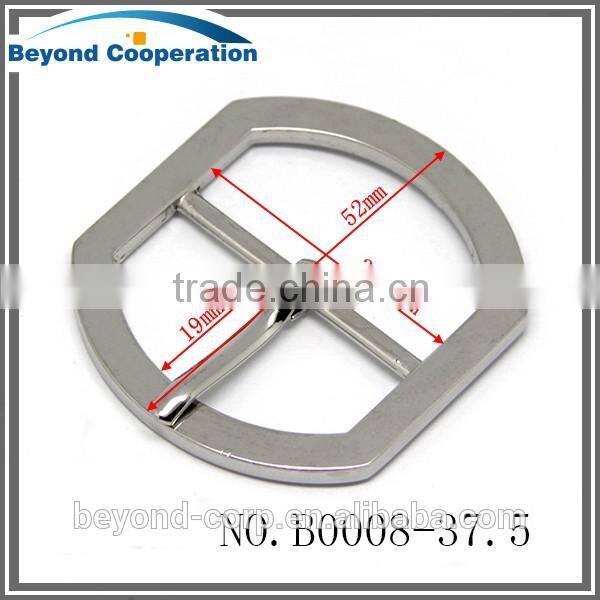 37.5MM nickel shiny polishing rounded pin buckle for belt for handbag