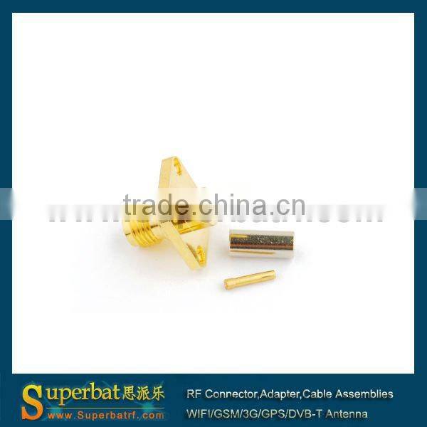 sma connector dimensions Flange with 4 hole, Straight