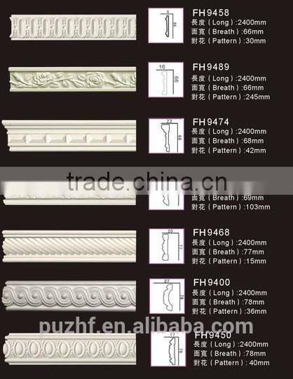HG7001 Factory price exterior and Interior decorative PU foam cornice moulding