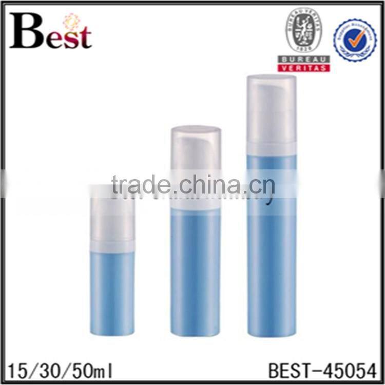 15ml / 30ml / 50ml liquid lotion green airless bottle , cosmetic bottle with lotion pump