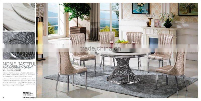 Modern marble dining table with chairs