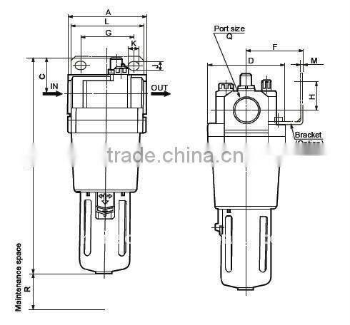 Pneumatic Air Lubricator of AL 1000~5000 Series