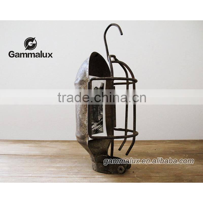 Antique Cage Light Frame, Industrial Salvage