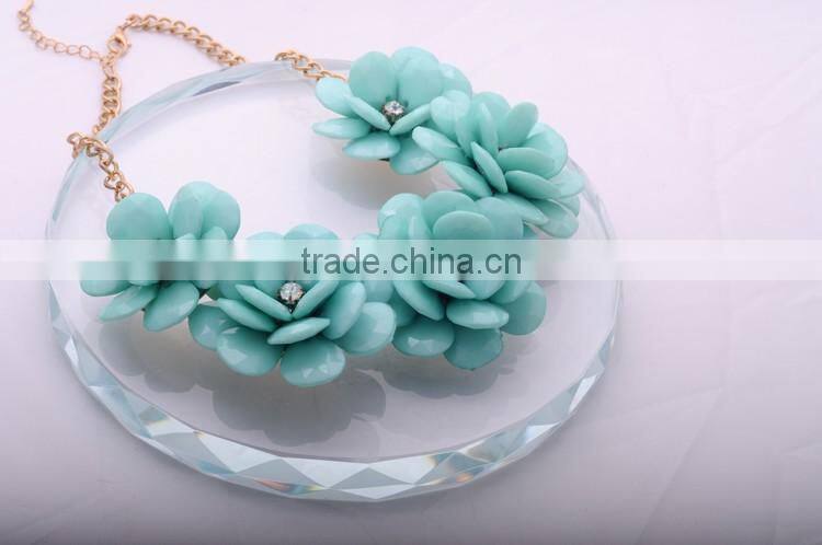 <<<2016 New Jewelry women Bohemian style Fashion blue flower collar Necklaces Accessories/