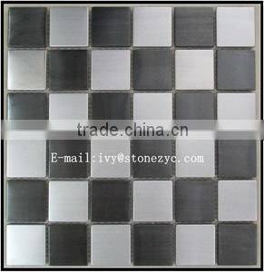 stainless metal mosaic brick wall tile