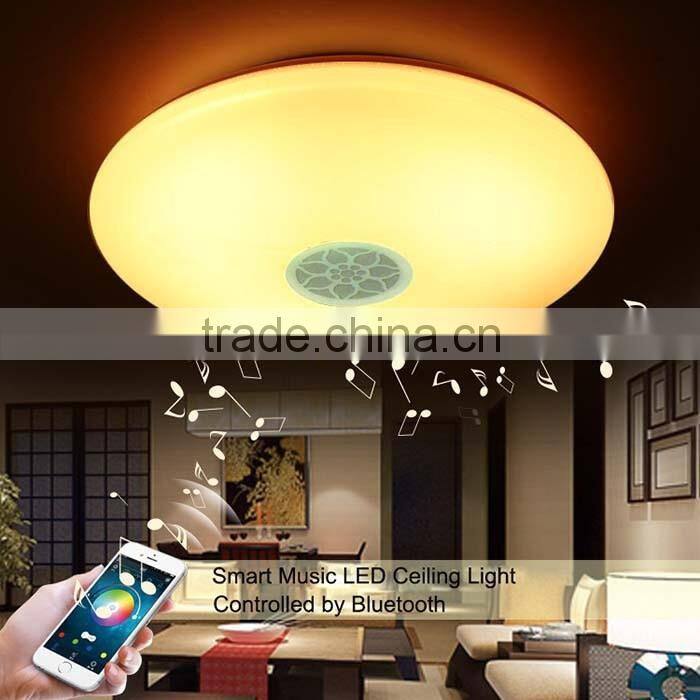 Dimmable 42W LED Ceiling Light with Built-in Bluetooth Speaker Brightness Music Lamp 1760LM AC220V APP Control