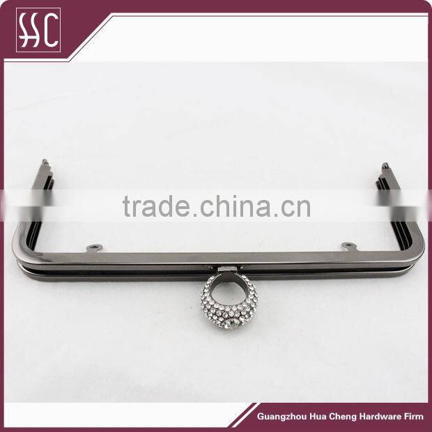 9*3.5 inch gunmetal purse frame with diamond lock