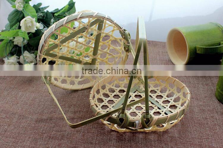 Bamboo woven mini hanging basket