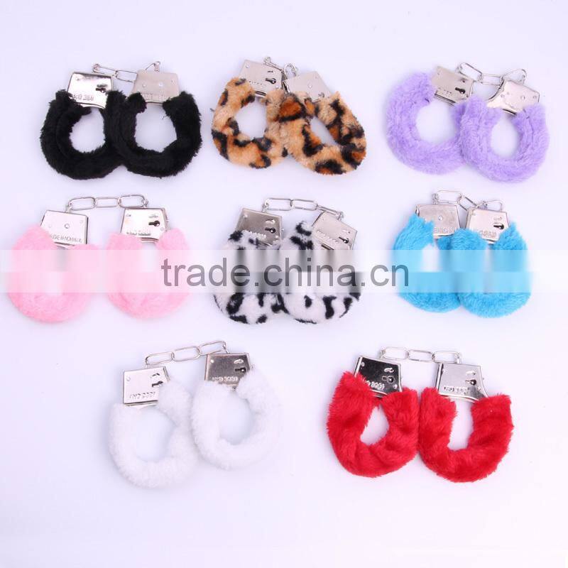 2016 cartoon Plush Handcuffs For Sexy Adult Games, funny metal handcuffs Love products