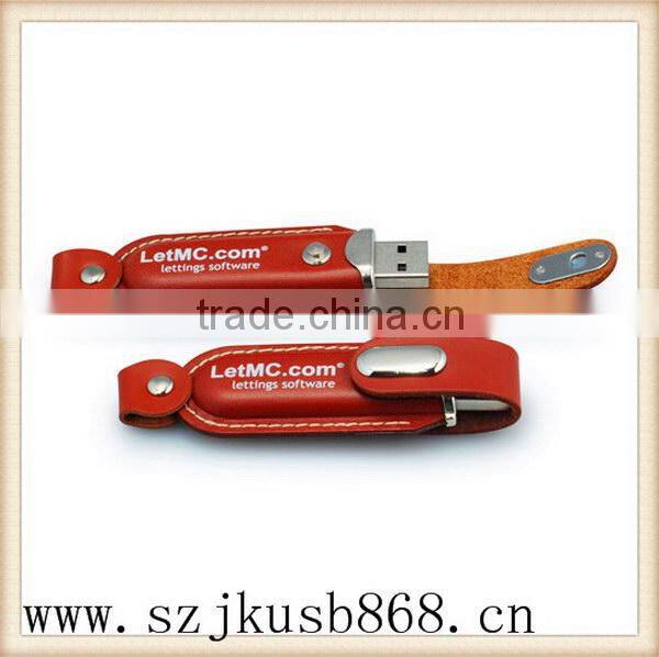 Best design good quality swivel leather usb flash stick