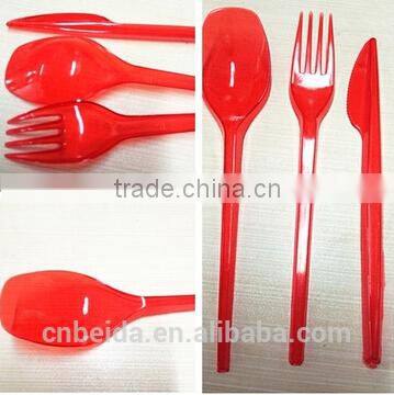 Disposable plastic 3 pieces of fork/ knife /spoon for picnic /barbecue tableware