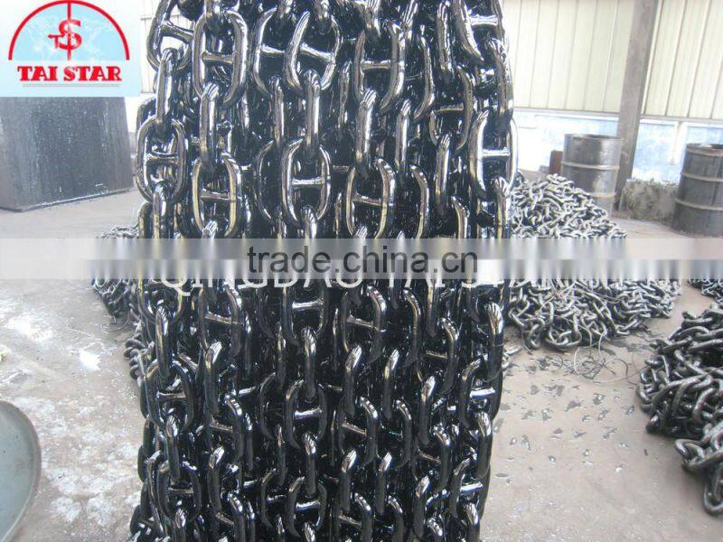 black painted welded marine anchor chain for ship