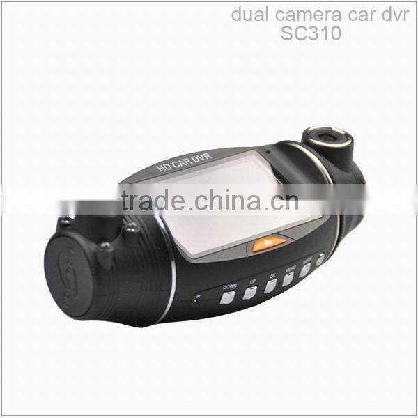4 infrared LEDs 2.7 inch LCD display 120/140 degree wide angle high resolution car dvr gps dual camera