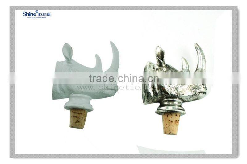 silver foil lighted seahorse bottle stopper/octopus wine bottle stopper with wooden cork make you own wine bottle stopper