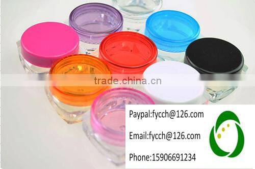 5g White Plastic jar container with plastic lid cap