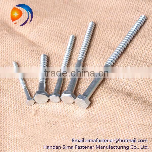 DIN571 Zinc plated Steel Hex Wood Screw, Lag bolt