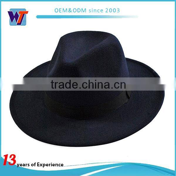 Coluorful blank wool material felt hat and fedora hat