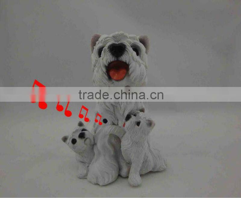home resin music dog with shake head