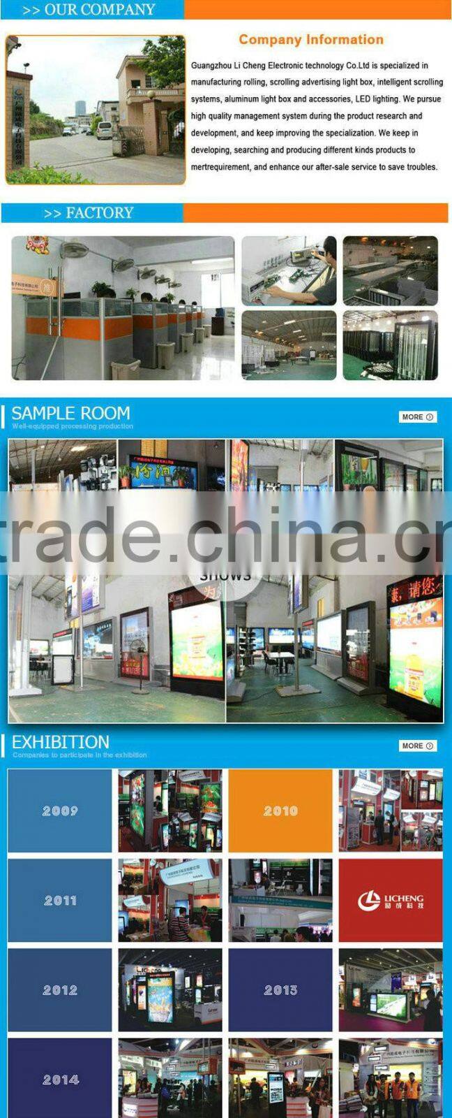 2016 Top Selling Aluminum Frame Snap Frame Led Light Boxes