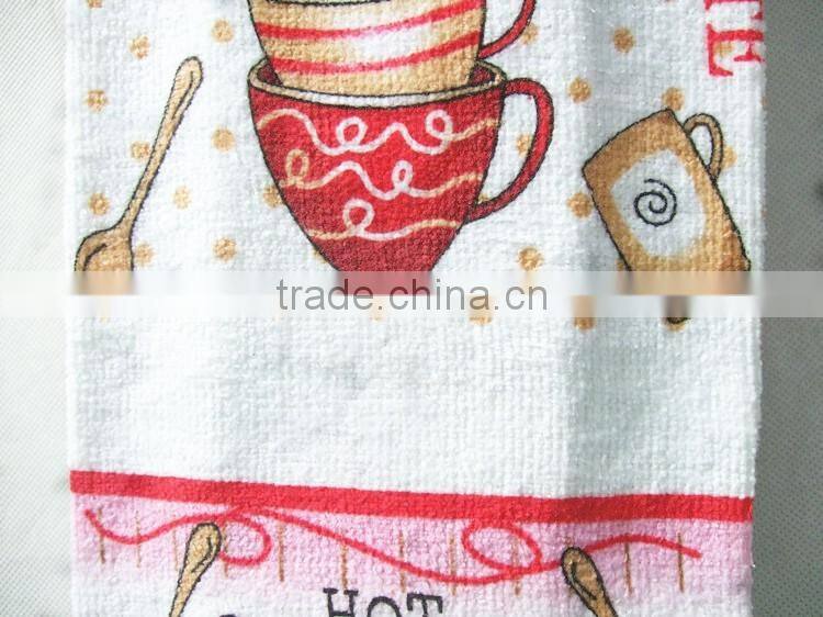 silk screen pigment custom kitchen towel cotton tea towel christmas design
