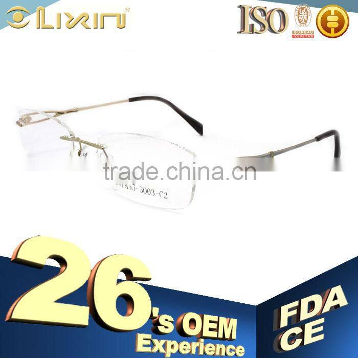Super Light Fashion Elegant Custom Rimless Titanium Optical Frame 34TA55-5003