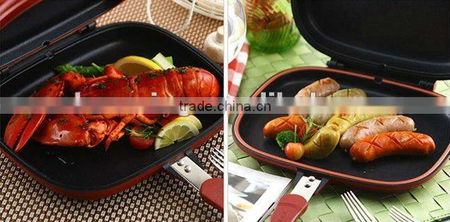 die-cast aluminum double fry pan