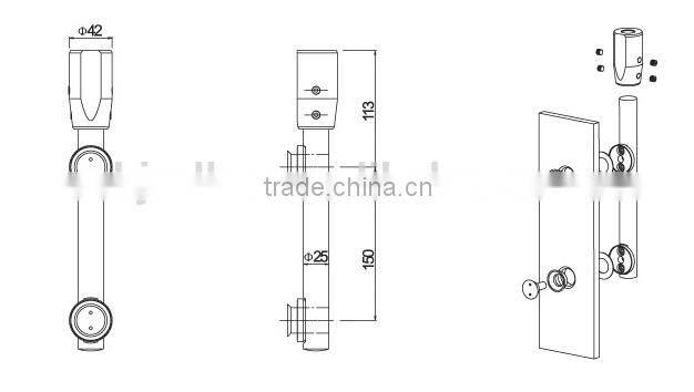 Office Glass Door issue VAT invoices Wear-Resistant Shower Door Center Pivot Used
