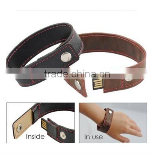 Real capacity leather Wrist band Pen drive 8gb Usb Bracelet memory stick