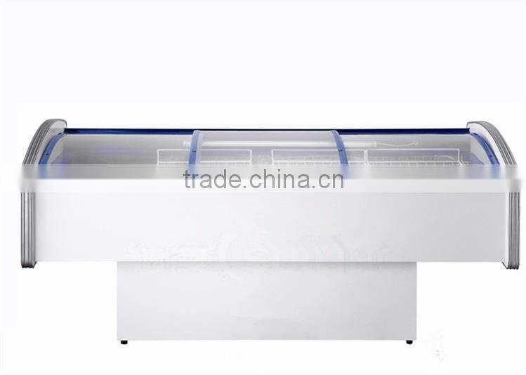 220V Top sliding doors Chest type display showcase island freezer