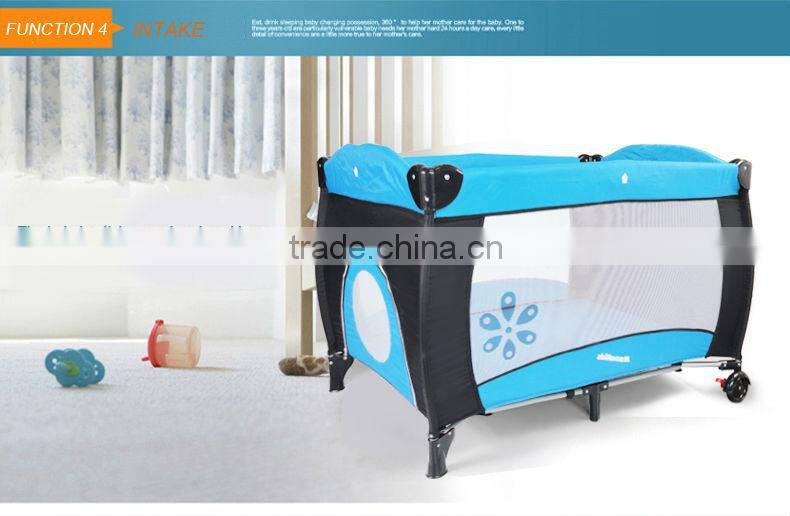 Lignt weight good quality baby playpen bed price, Eco-friendly material baby playard