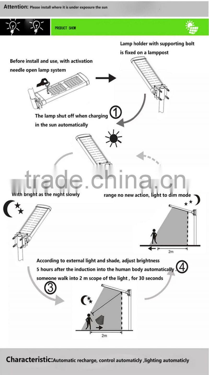 Charging time 6 hours 25w solar motion sensor led street light