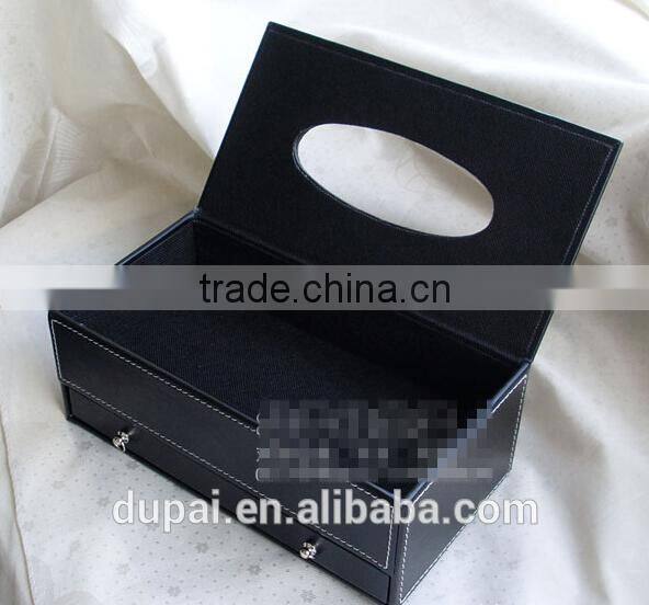 Elegant leather Hotel Supplies wooden tissue box cover