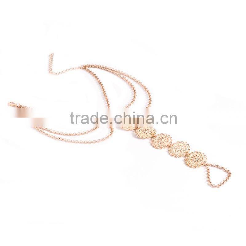Fashion foot chain carving disc barefoot sandals