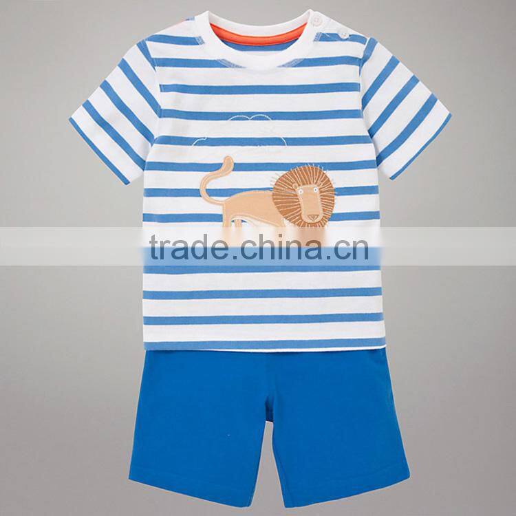 2014 high quality wholesale children summer clothing two pieces set for boys