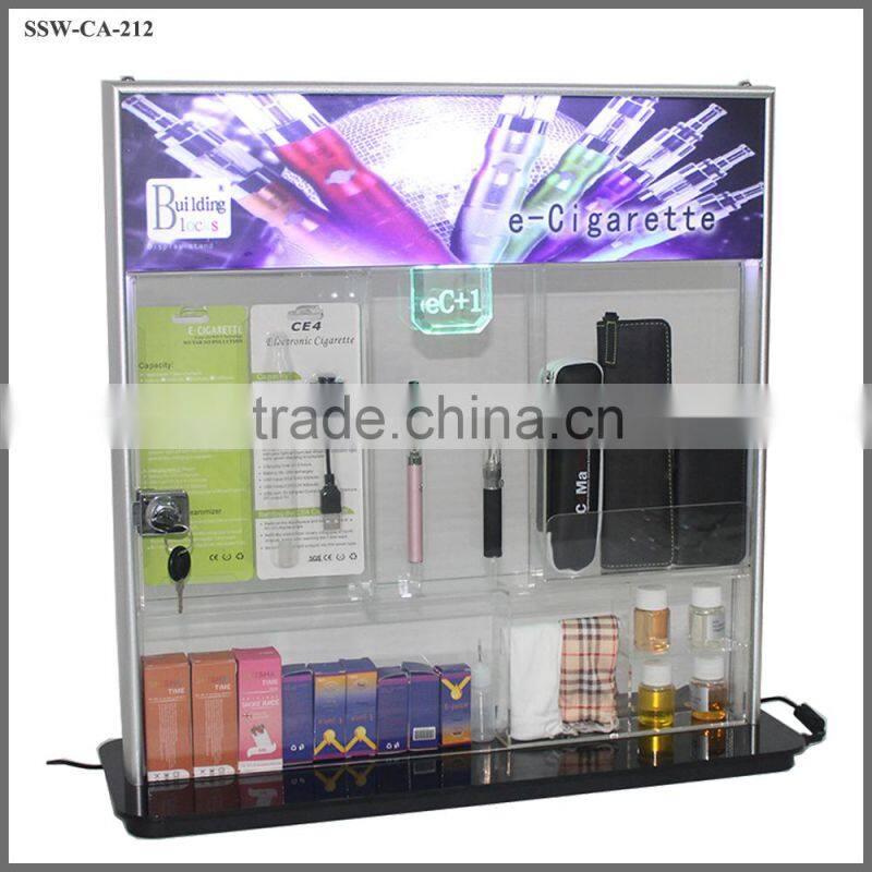 SSW-CA-211 New Design Acrylic Electronic Cigarette Display Stand / Electronic Cigarette Display Racks with Attractive LED Lights