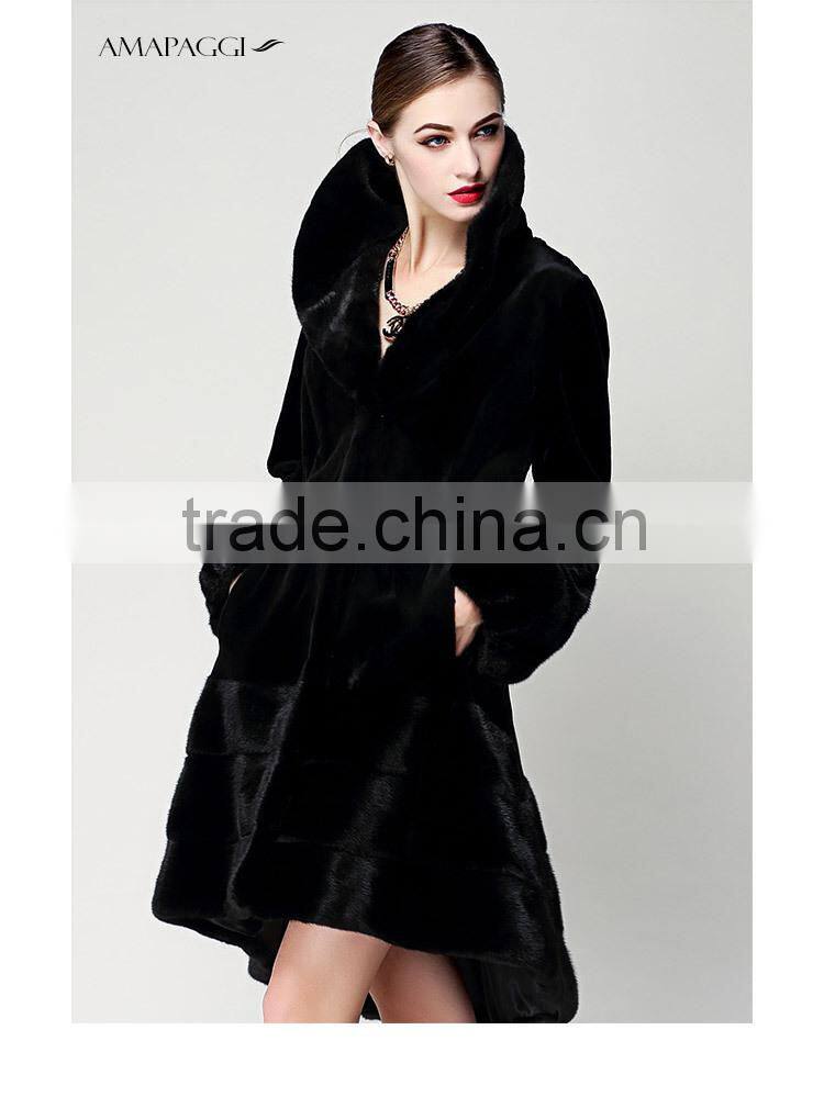 2015 long winter real mink fur womens' coat for sale