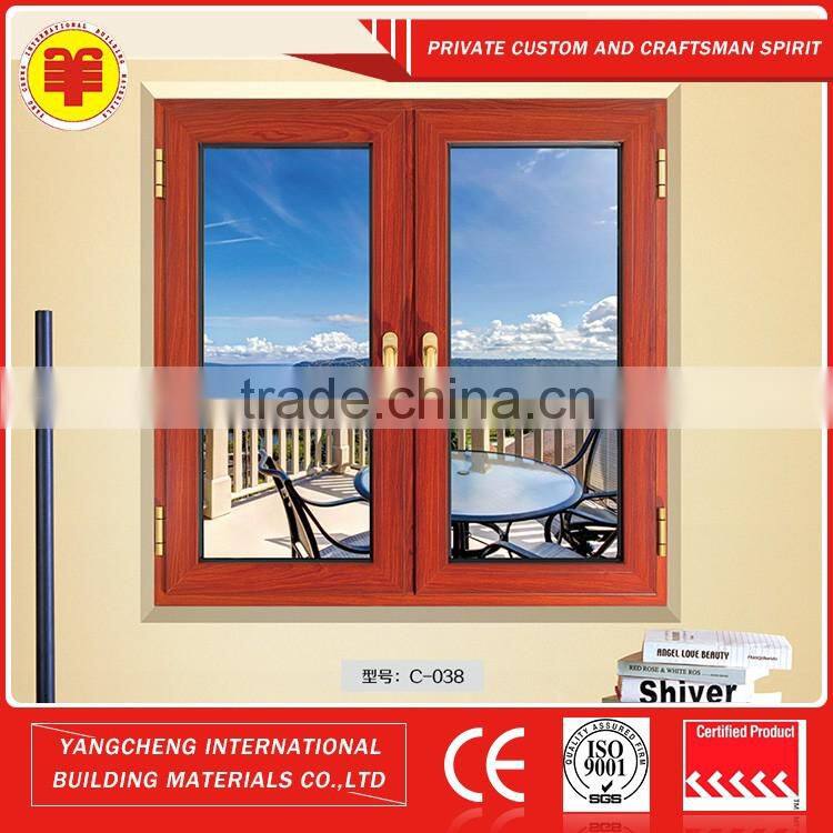 Cheap Rosewood colored thermal aluminum alloy flat window for home