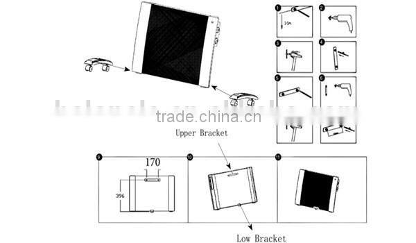 Decorative modern electric wall heater diamond electric heater with handle and movable castors