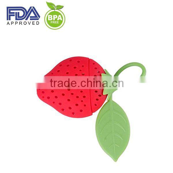 promotional gift strawberry silicone tea strainer