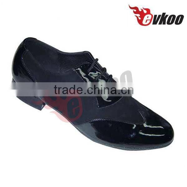 Newest design black shiny patent leather latin dance shoes for men genuine leather outsole factory wholesale price