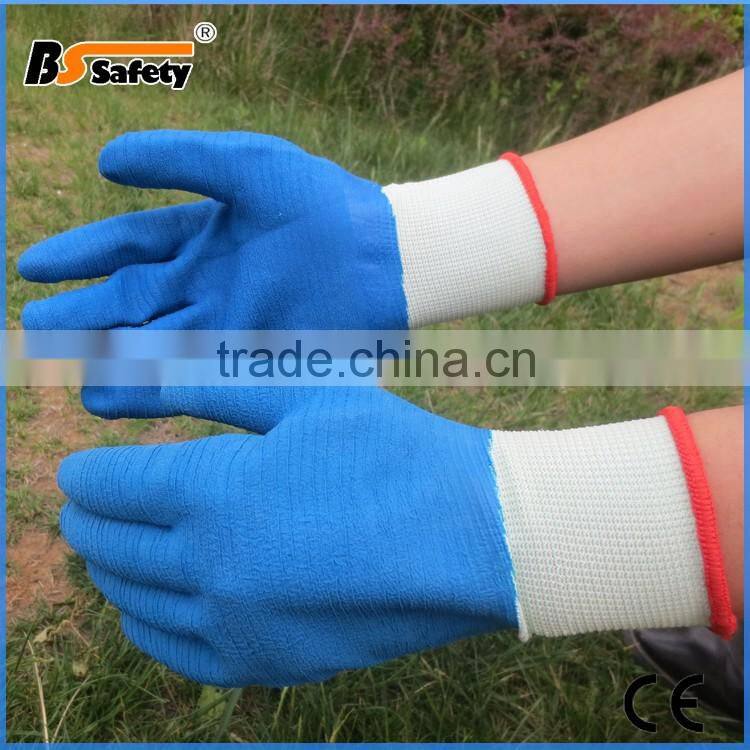 BSSAFETY cheap cotton knit latex coating industrial safety glove