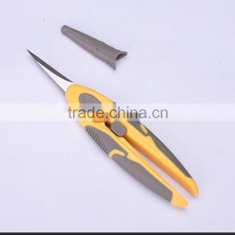 SS130110Y -2016 New style and design 2pcs 8"and 6.5" stainless steel sewing scissors with colorful PP+TPR handle