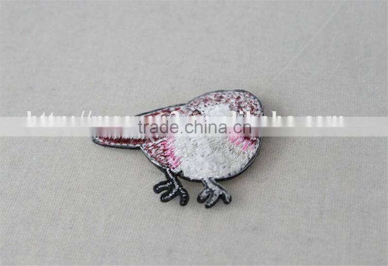 high quality red color polyester fabric neck collar patch embroidery for sale