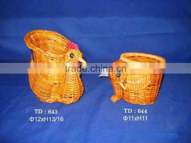 Rooster pen rattan holder, beautiful rattan basket from Vietnam