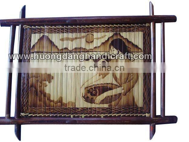 Vietnam bamboo painting with traditional pattern