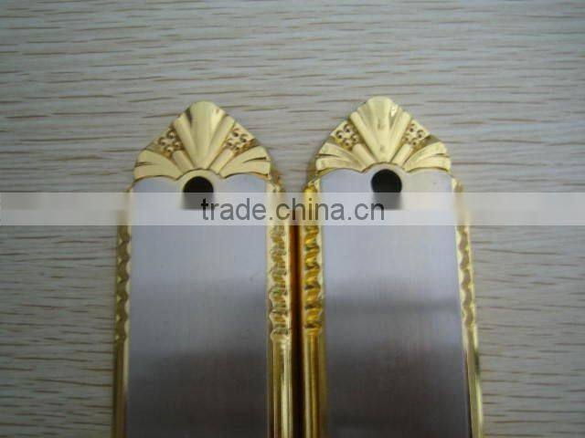 press and gold plated door handle and lock