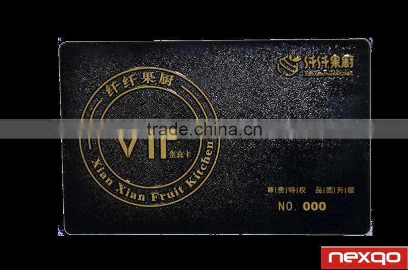 Preprinted black metal VIP membership cards