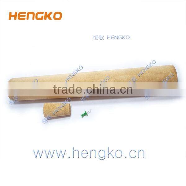 Chemical sintered porosity micron brass filter tube