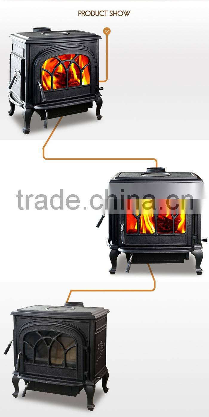 Big Size Indoor Freestanding Enamel Fireplace/wood burning stove for Home heating DHF737
