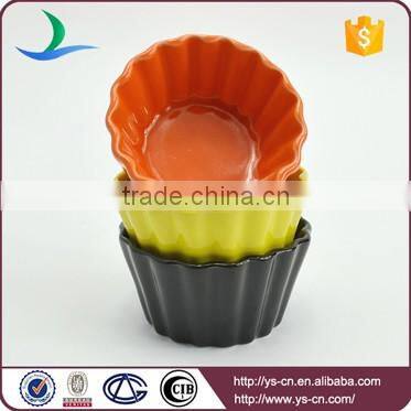 Custom small ceramic colorful microwave cake bowl Cake Mold